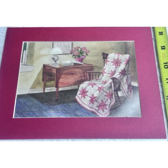 Susie Riehl Matted Photo Postcards Log Cabin Quilts Amish Artist Signed Dated 3 - Picture 5 of 11